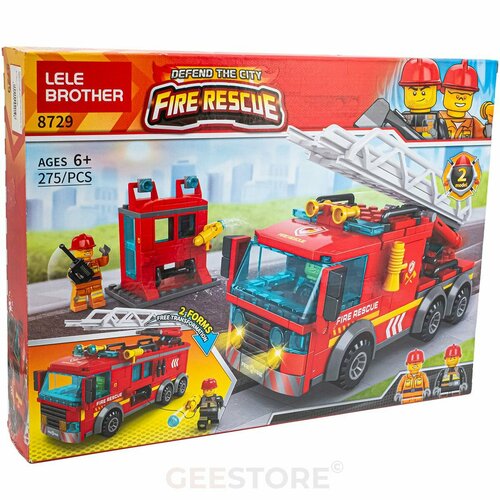 Конструктор Пожарная машина 2в1, конструктор для мальчиков шестакова и про пожарную машину