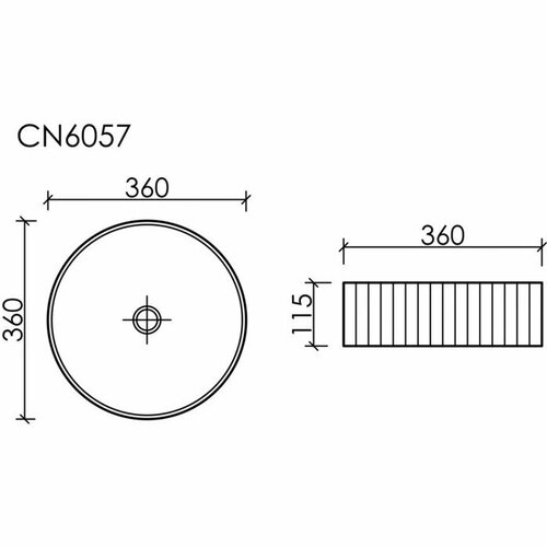 Раковина-чаша Ceramicanova Element 36х36 темный антрацит матовая (CN6057MDH)