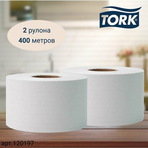 Туалетная бумага Tork Universal, в рулонах, система T2, 200 м, 1сл, белая, 2 рулона (арт: 120197) диспенсер tork для туалетной бумаги в мини рулонах двойной пластик белый