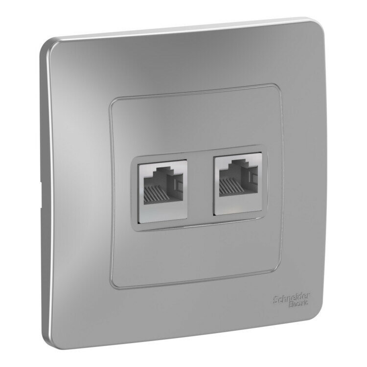 Розетка компьютерная RJ45 Cat.5 Systeme Electric BLANCA, алюминий, BLNIS045453