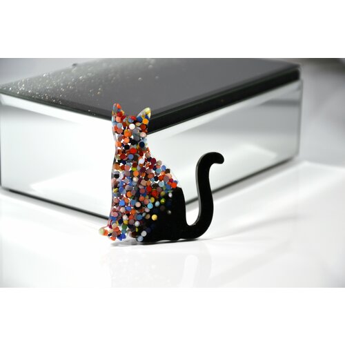 Брошь Карамба, черный, мультиколор