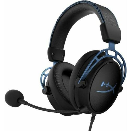 Наушники с микрофоном HyperX Cloud Alpha S черный/голубой 1м мониторные оголовье (4P5L3AA) компьютерная гарнитура hyperx cloud alpha s черный синий