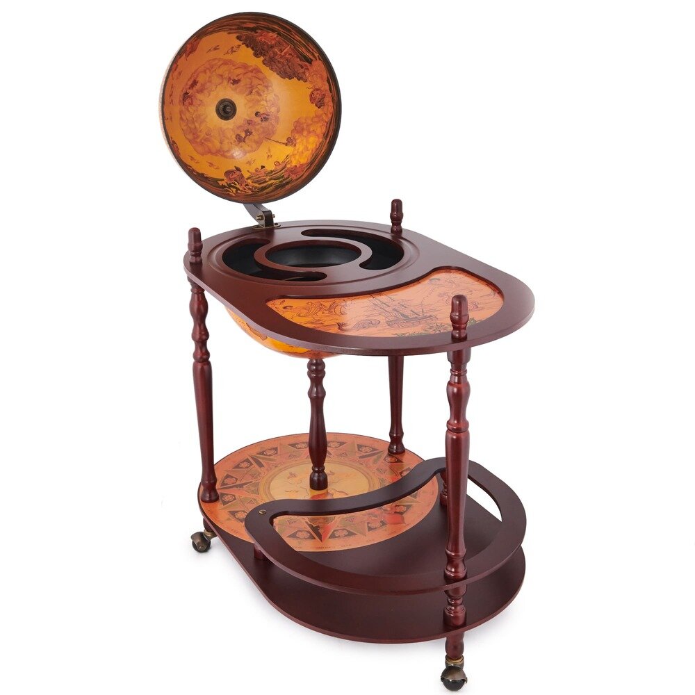 Глобус бар напольный со столом "Европа" сфера 42 см, из дерева — фото 1