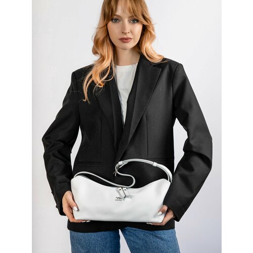 Сумка багет Gold Fox, фактура зернистая, черный