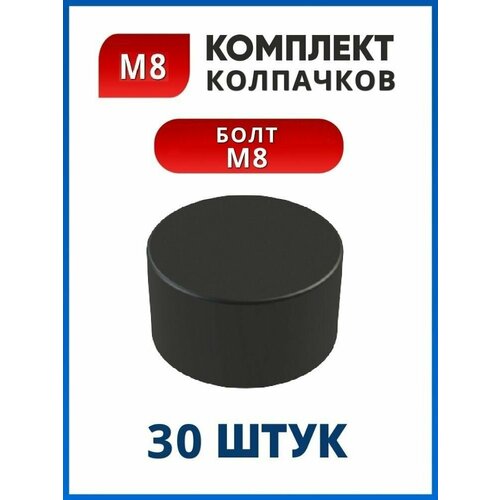 Колпачок пластиковый на болт М8 плоский под ключ 13 (30 шт.)