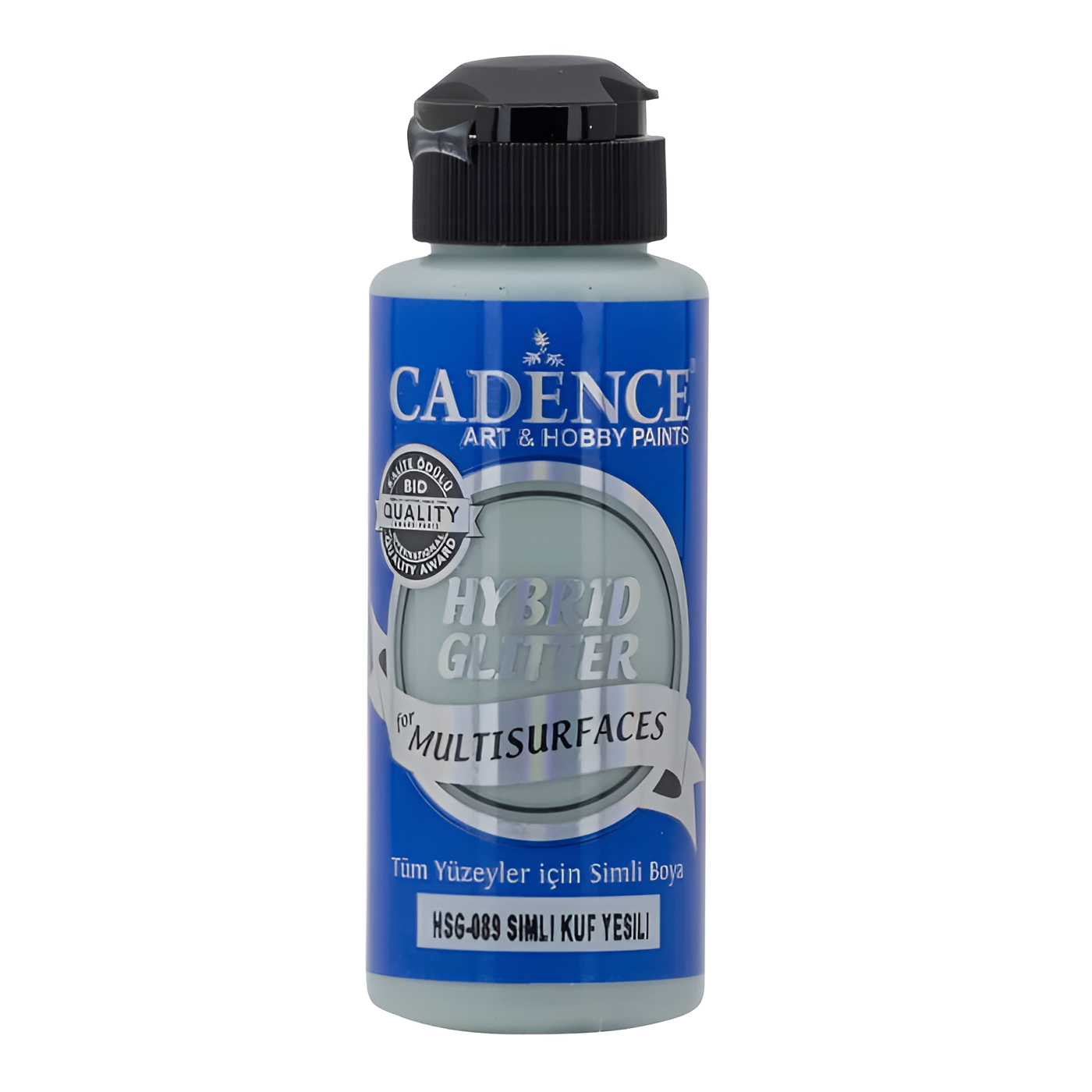 Акриловая краска Cadence Hybrid Glitter Acrylic Paint. Mould Green HSG-089 с серебристыми блестками