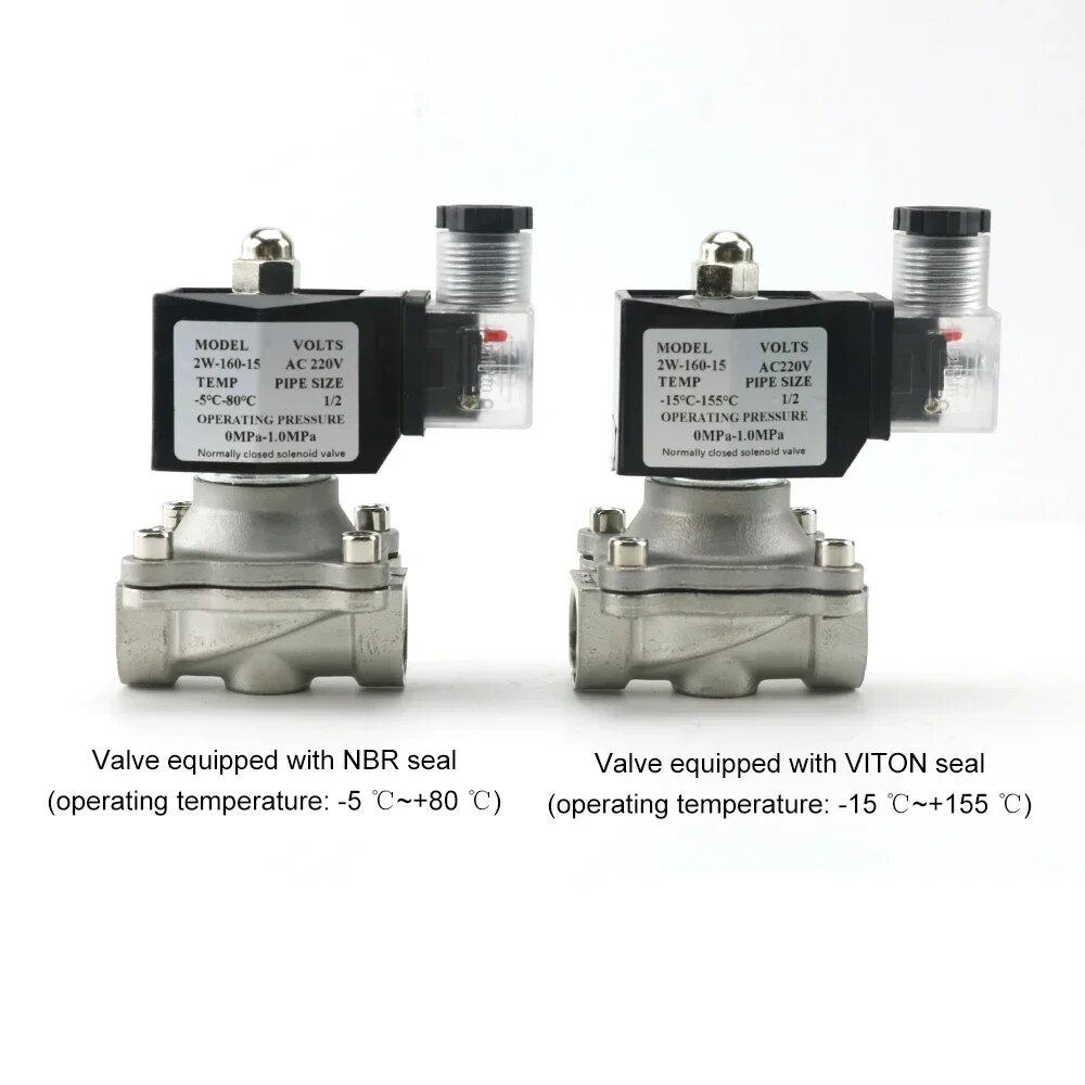 Электромагнитный клапан из нержавеющей стали DN15 DN20, 1", AC220V, VITON-Seal