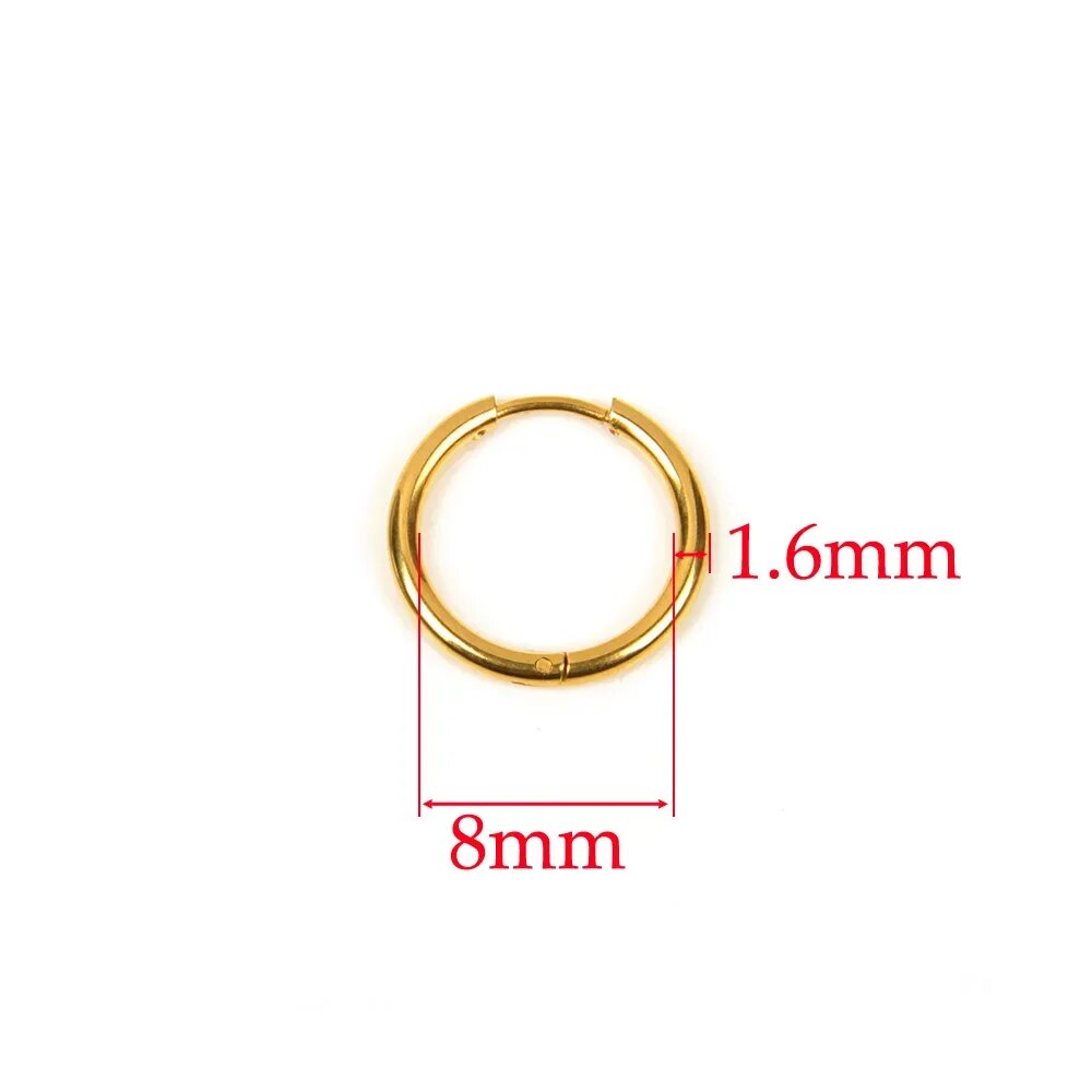 Серьги-кольца золотые 1.6x8 мм, EQ-011-Gold-1.6X8