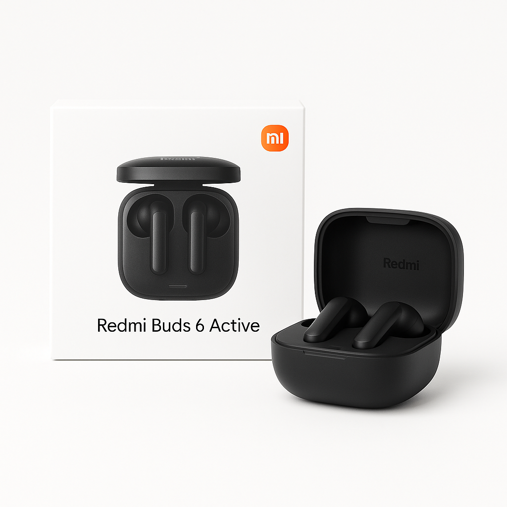 Redmi Buds 6 Active — беспроводные наушники, Bluetooth 5.4, шумоподавление (ENC), зарядка по Type-C, защита IPX4