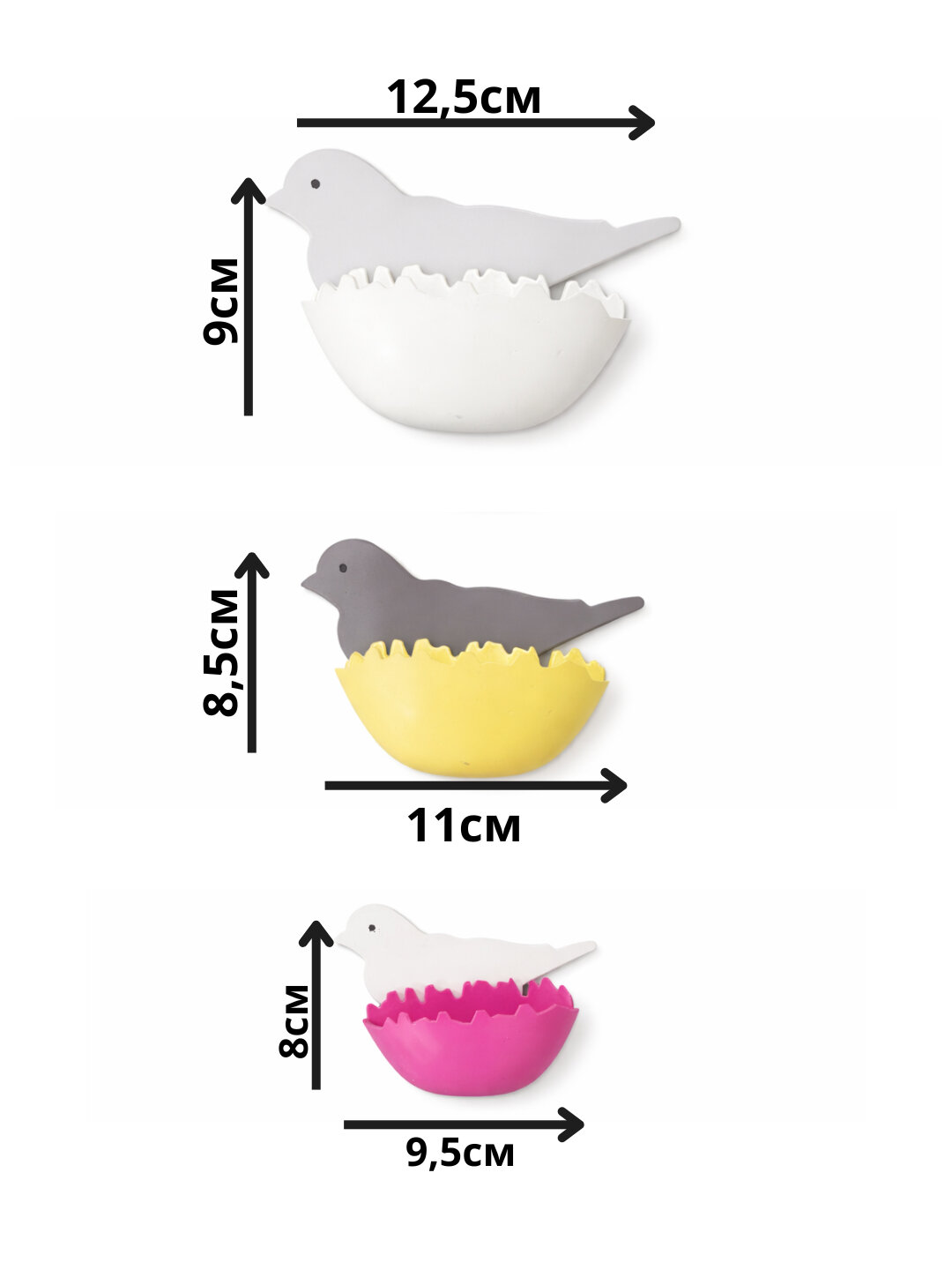 Настенные декоративные держатели для ключей и мелочей 3 в 1
