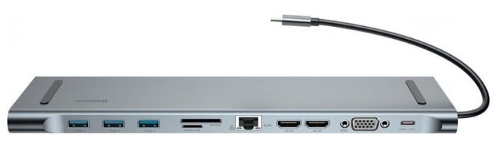 USB-концентратор Baseus Enjoyment Series Type-C Notebook HUB (CATSX-G0G), разъемов: 4