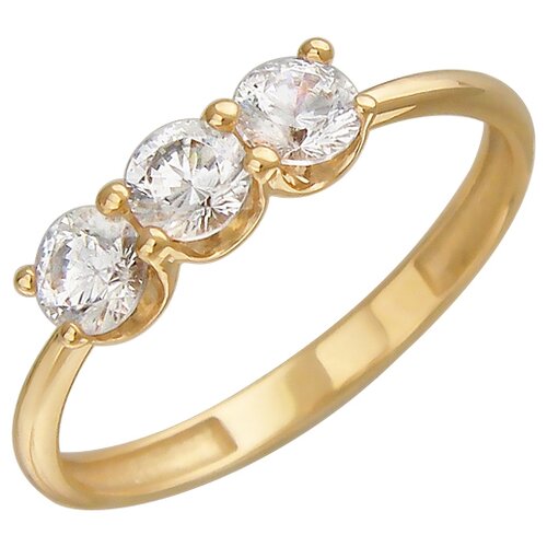 фото Эстет золотое кольцо из желтого золота из желтого золота с фианитами 01к139310, размер 19