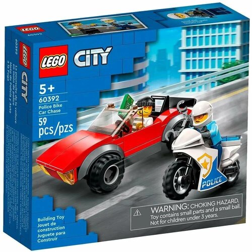 конструктор lego city 30366 городская полицейская машина Конструктор Lego City Полицейская погоня на байке - Lego [60392-L]