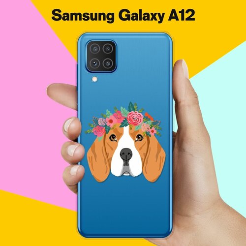 Силиконовый чехол Бигль с цветами на Samsung Galaxy A12 силиконовый чехол бигль с цветами на samsung galaxy a30