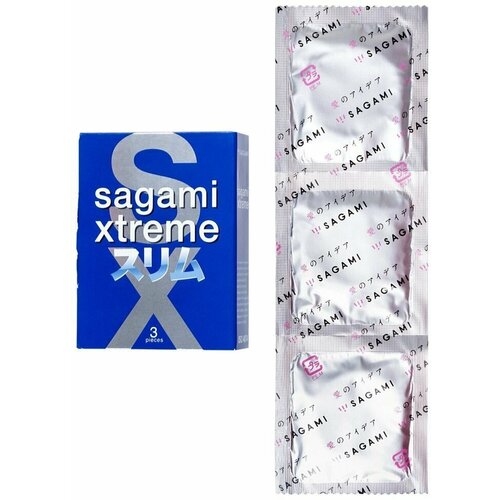 Розовые презервативы Sagami Xtreme Feel Fit 3D - 3 шт.