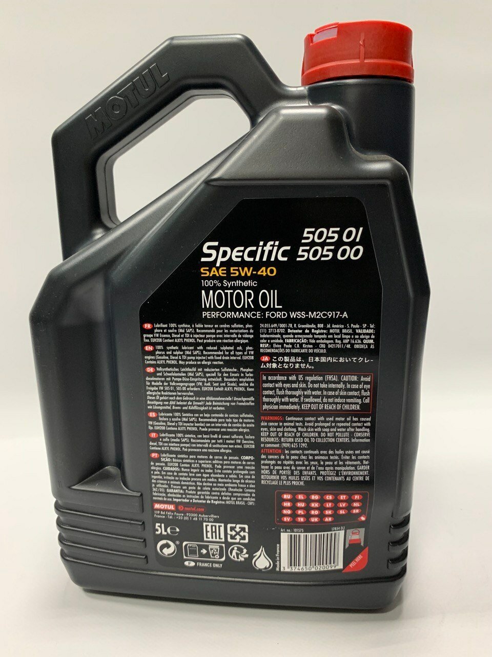 Моторное масло MOTUL Specific 505,01 5W-40, 5 л, синтетическое - фото №15
