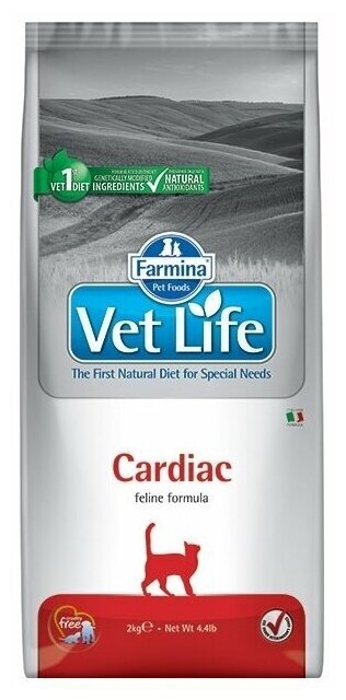 Корм Farmina Vet Life Cardiac для кошек при сердечно-сосудистых заболеваниях, 2 кг - фотография № 6