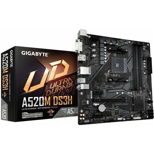 Материнская плата GigaByte A520M DS3H материнская плата gigabyte b660 ds3h ddr4