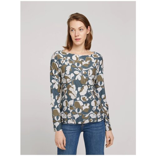 фото Лонгслив tom tailor для женщин голубой, размер xs (42)