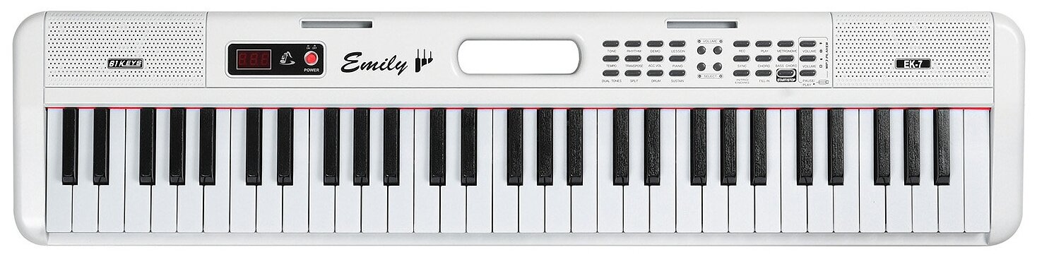 Синтезатор EMILY PIANO EK-7 WH 61 клавиша USB+Bluetooth+MIDI MF02060