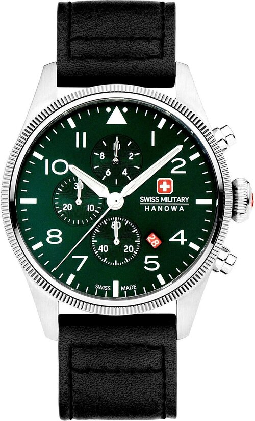 Наручные часы Swiss Military Hanowa Наручные часы Swiss Military Hanowa Air Thunderbolt Chrono, черный, зеленый