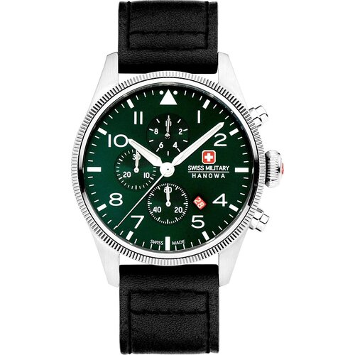 фото Наручные часы swiss military hanowa наручные часы swiss military hanowa air thunderbolt chrono, черный, зеленый