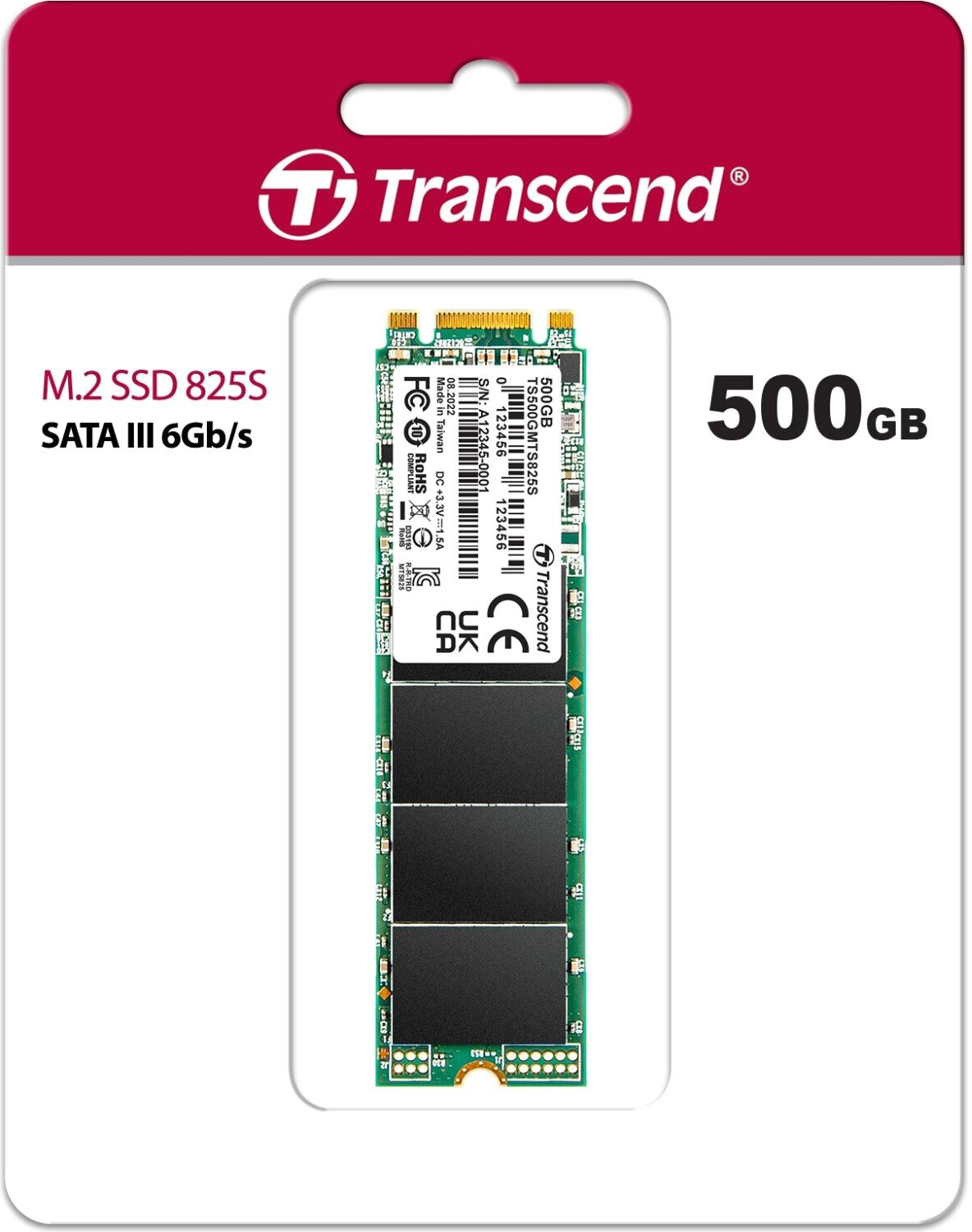 Твердотельный накопитель Transcend 500 ГБ M2 TS500GMTS825S