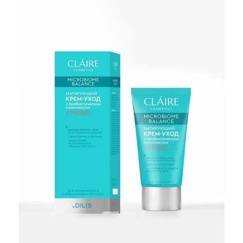 Claire Cosmetics Матирующий крем-уход Microbiome Balance, для нормальной и комбинированной кожи, 50 мл матирующий крем уход для лица claire cosmetics microbiome balance 50 мл