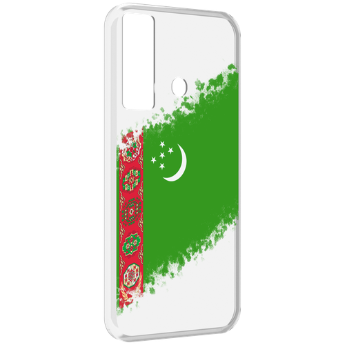 Чехол MyPads флаг герб Туркменистан-1 для Tecno Camon 17 задняя-панель-накладка-бампер