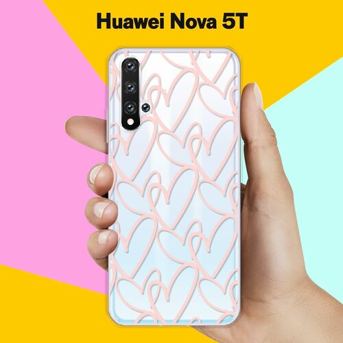 Силиконовый чехол Сердца на Huawei Nova 5T