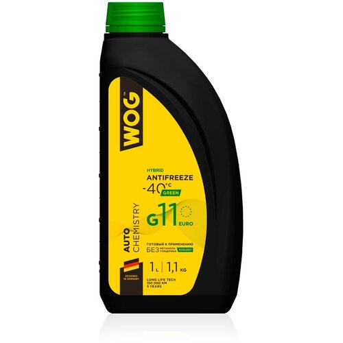Антифриз WOG зеленый 1 кг WOG WGC0100 цена за 1 шт 620₽