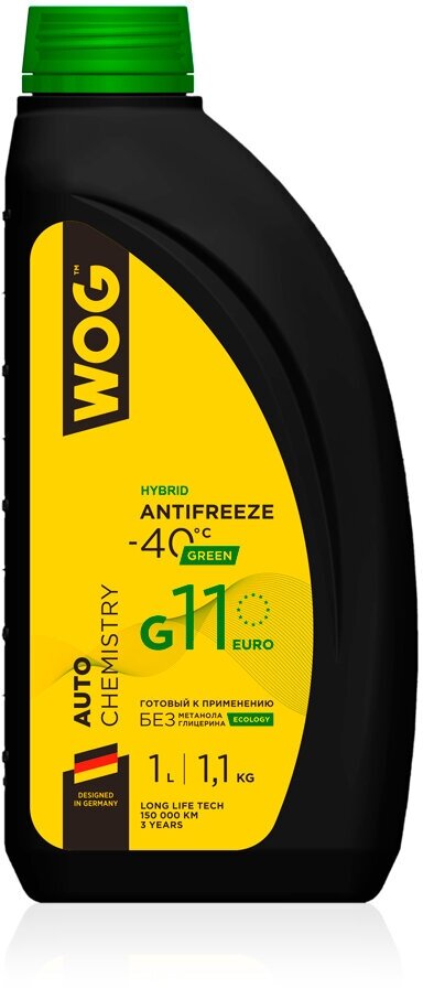 Антифриз WOG зеленый 1 кг WOG WGC0100 | цена за 1 шт