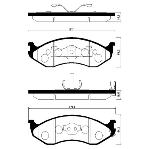 Дисковые тормозные колодки передние HONG SUNG BRAKE HP1011 для Kia Carnival (4 шт.)