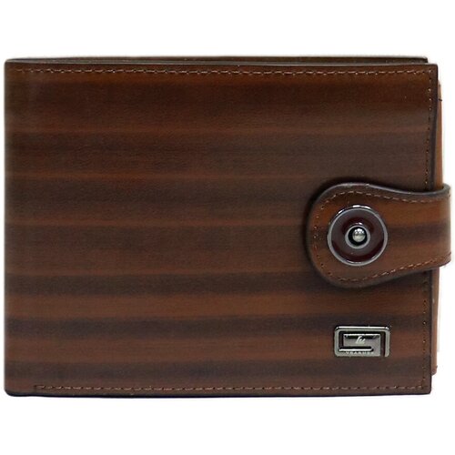 фото Кошелек loui vearner 82-056, натуральная кожа, гладкая фактура, на магните, 2 отделения для банкнот, отделения для карт и монет, подарочная упаковка, коричневый