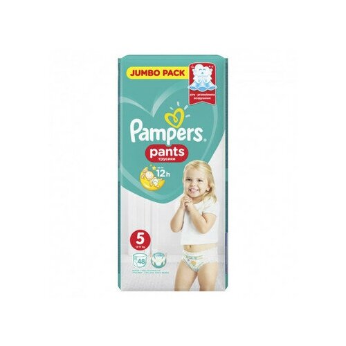 фото Подгузники-трусики pampers pants размер 5 junior, 12-17 кг, 48 шт. - procter and gamble