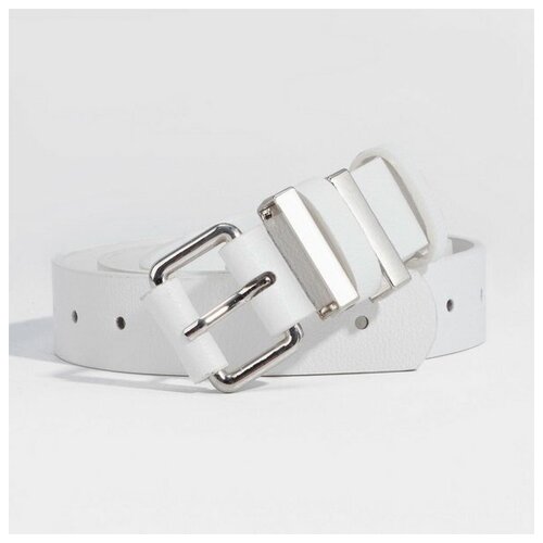 фото Ремень сима-ленд, размер 110, белый сима-лэнд
