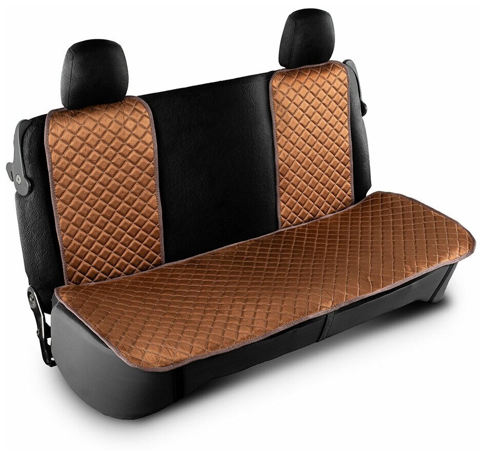 фото Комплект накидок из замши Алькантара на задние авто кресла или сиденья заднего ряда, чехлы универсальные с нескользящим силиконовым покрытием