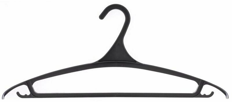 Вешалка-плечики пластиковая для верхней одежды черная (размер 52-54) - фотография № 2