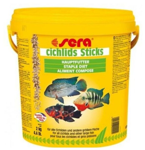 Корм для цихлид Sera Cichlids Sticks в палочках, 2 кг (10000мл) - фотография № 5