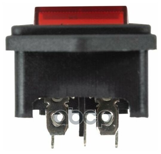 Выключатель клавишный 250 V 6 А (4с) On-off красный с подсветкой C14 3PIN Rexant 36-2282 (по 1шт) . - фотография № 2