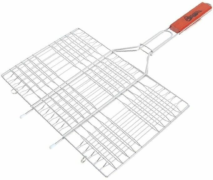 Решётка-гриль для мяса хромированная сталь, р. 55 x 34 см, рабочая поверхность 34 x 22 см - фотография № 5