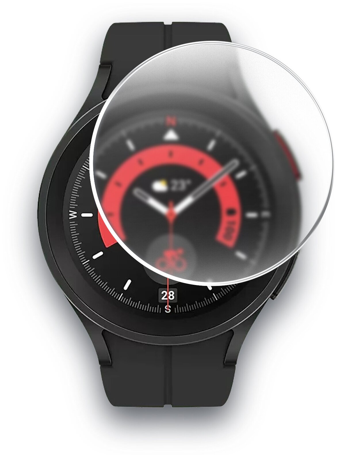 Защитная пленка на Samsung Galaxy Watch 5 Pro 45mm (Самсунг Галакси вотч 5 Про 45 мм) на Экран матовая гидрогелевая полноклеевое, Miuko