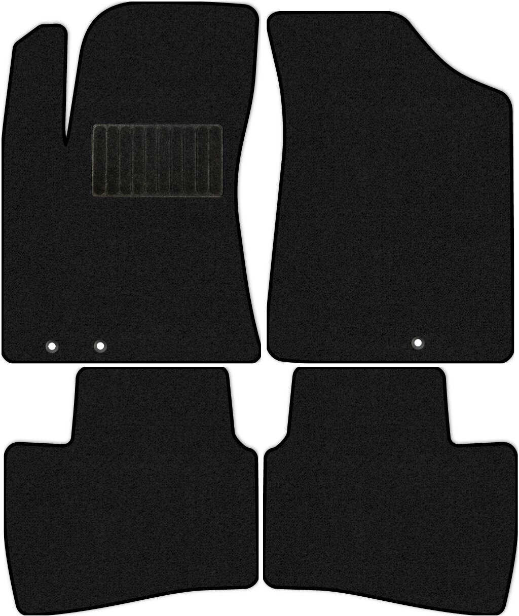Коврики в салон текстильные Allmone "Стандарт" для Hyundai Elantra 4 (HD) 2006 - 2011, черные, 4шт. / Хендай Елантра 4