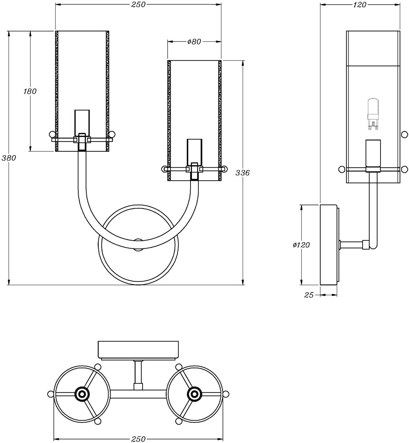 Бра Maytoni ARCO MOD223WL-02BS - фото №3