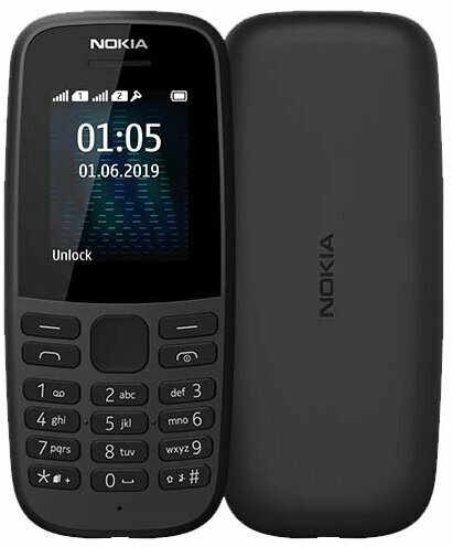 Телефон Nokia 105 DS (2019) Черный (RU)