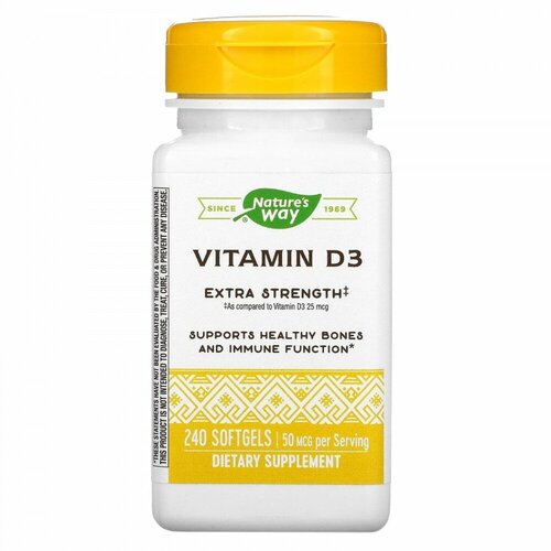 Витамин D3 Nature's Way, 50 мкг, 240 капсул
