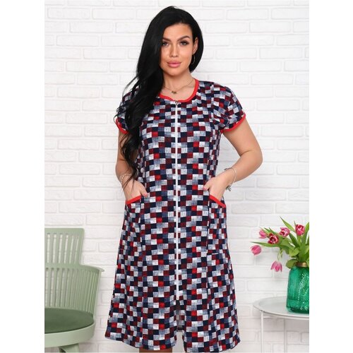 Халат домашний на молнии 56-58 красный