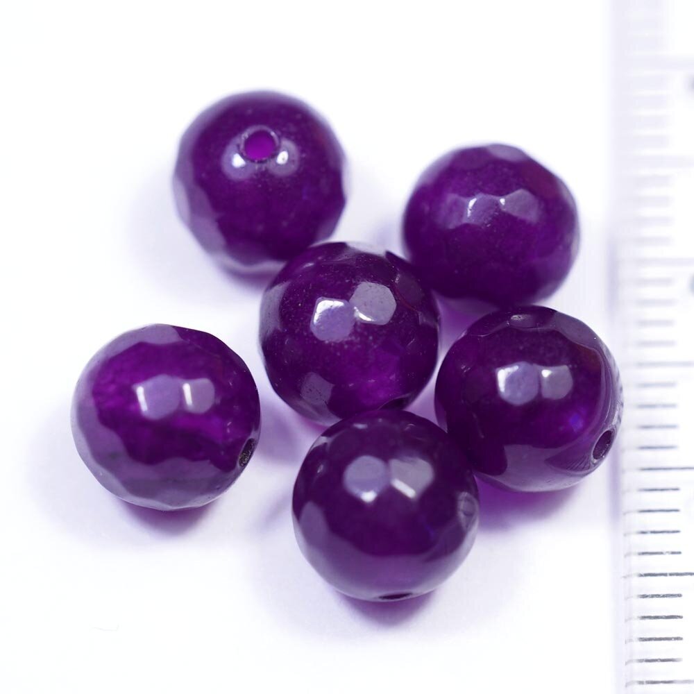 Натуральная бусина Агат фиолетовый 0011244 шарик граненый 8 мм, цена за 10 шт.