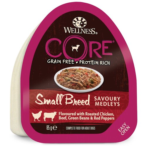 Консервы для собак мелких пород Wellness CORE Small Breed из курицы с говядиной, зеленой фасолью и красным перцем 85 г