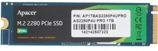 Накопитель SSD M.2 2280 Apacer AS2280P4 1TB PCIe Gen3x4 with NVMe 3D TLC 3000/2000MB/s IOPS 215K/390K MTBF 1.5M RTL - фото №9